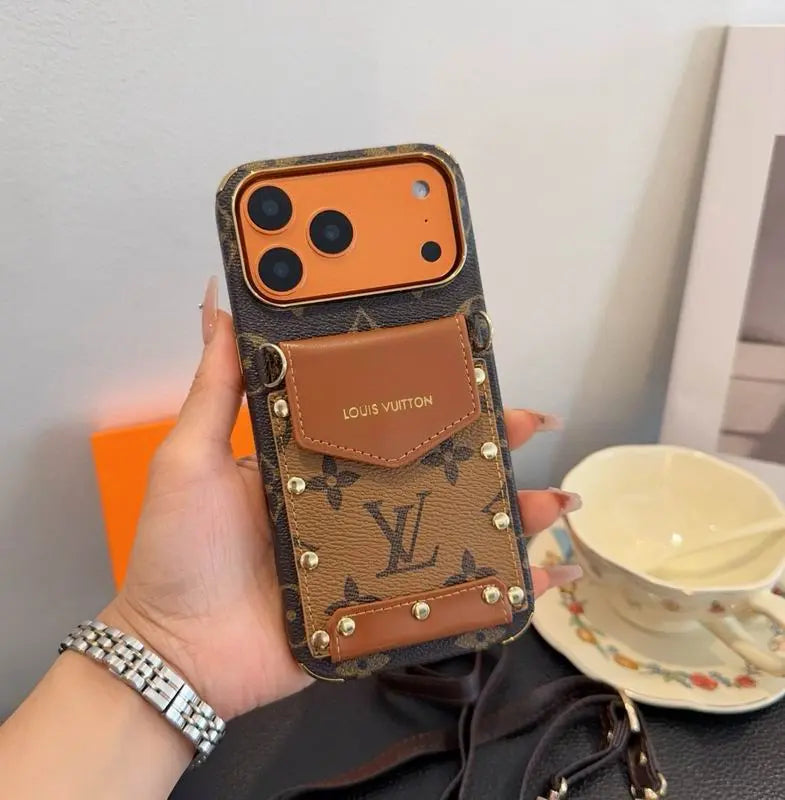 Luxury LV Phone Case with Strap For iPhone 12-18 Pro & Pro Max