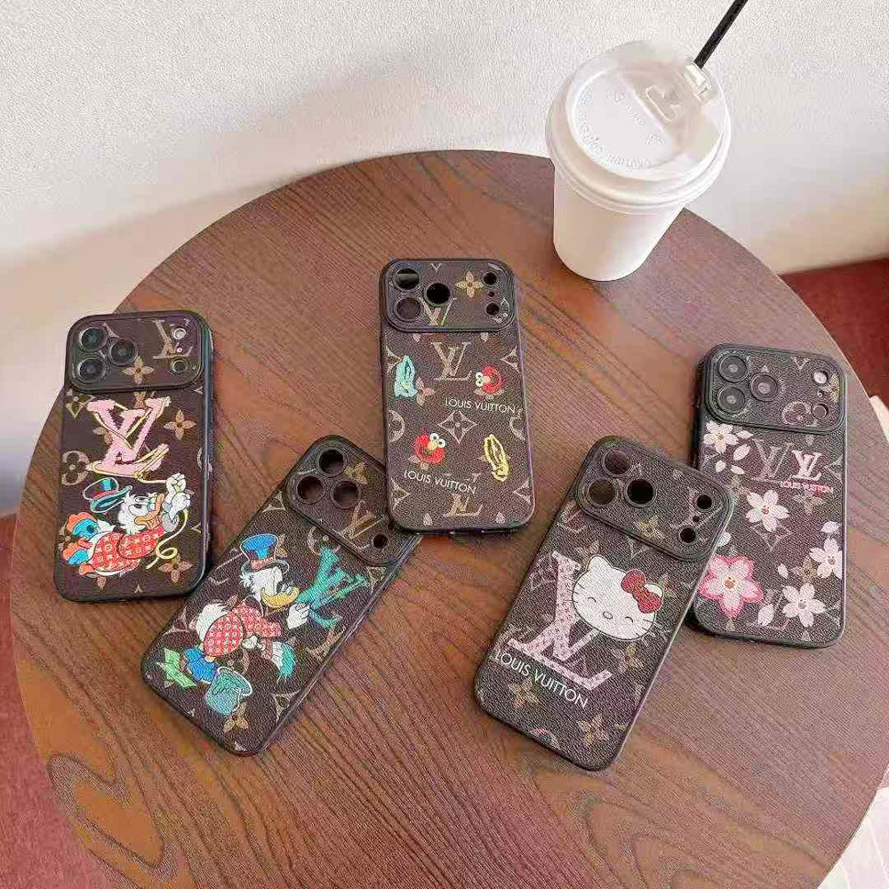 LV with Character Collaboration Phone Case for iPhone 14-18 Pro & Pro Max