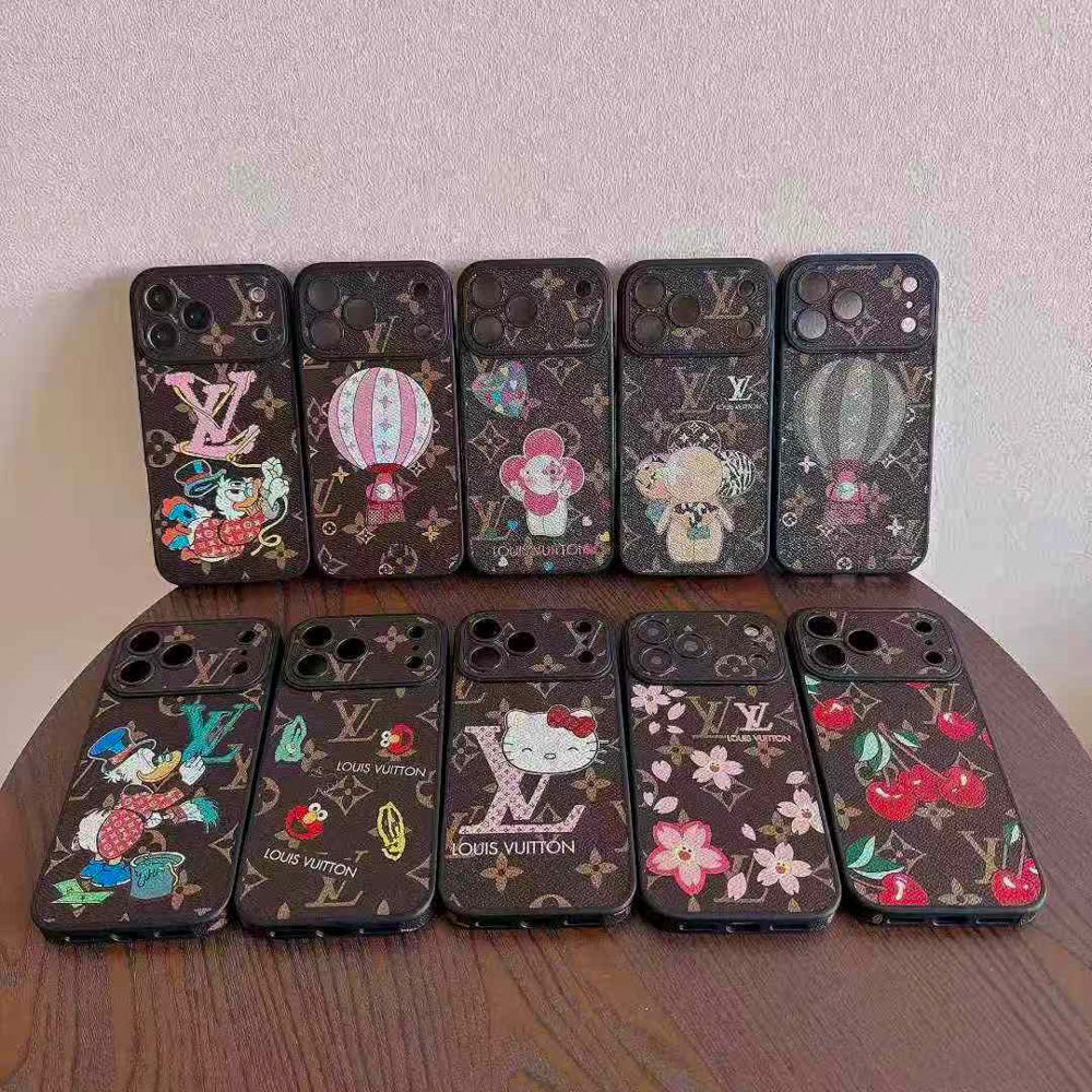 LV with Character Collaboration Phone Case for iPhone 14-18 Pro & Pro Max