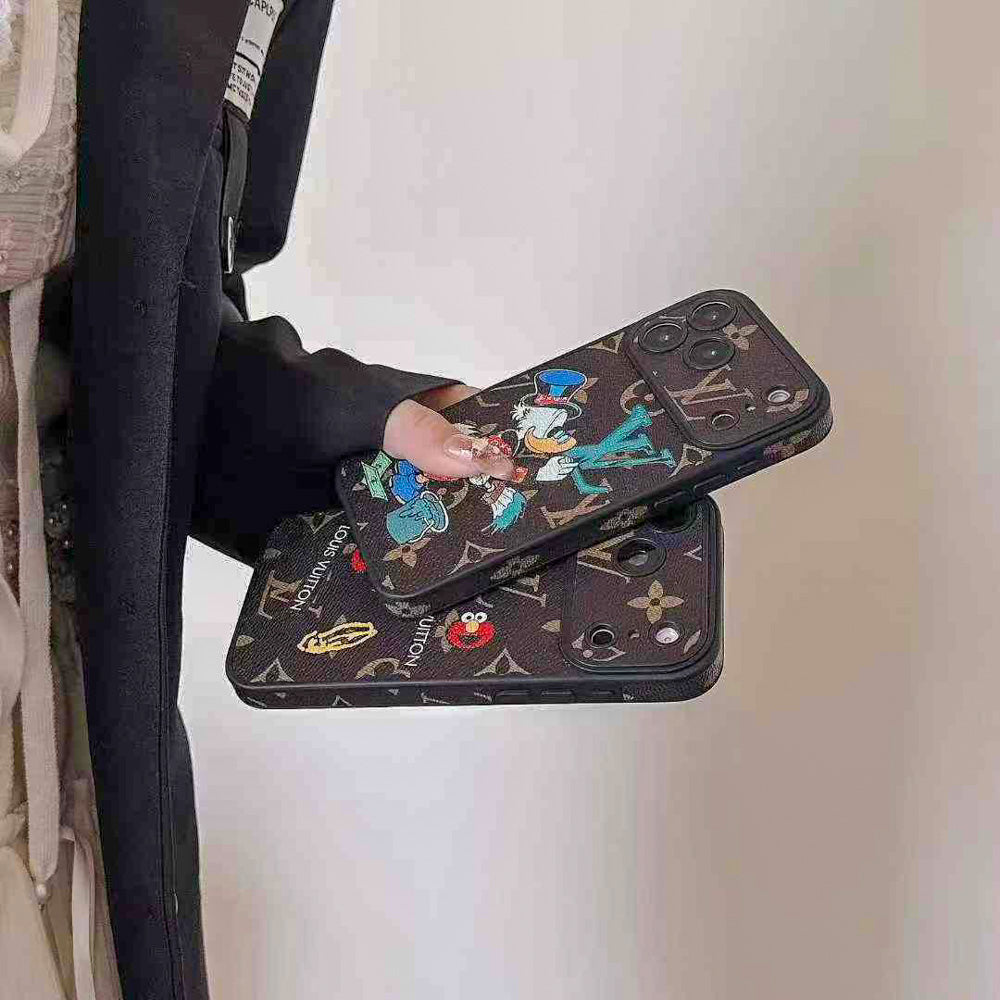LV with Character Collaboration Phone Case for iPhone 14-18 Pro & Pro Max