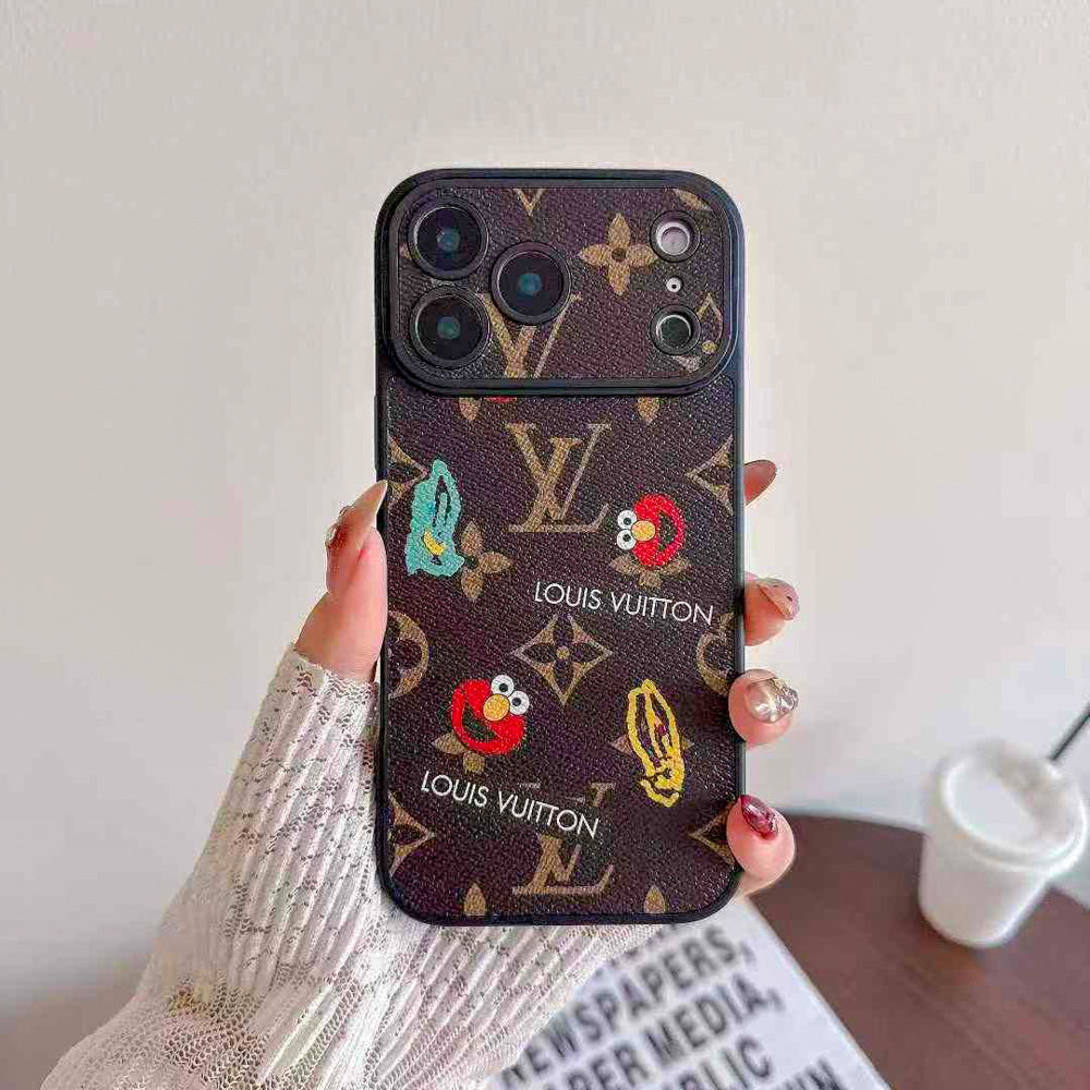 LV with Character Collaboration Phone Case for iPhone 14-18 Pro & Pro Max
