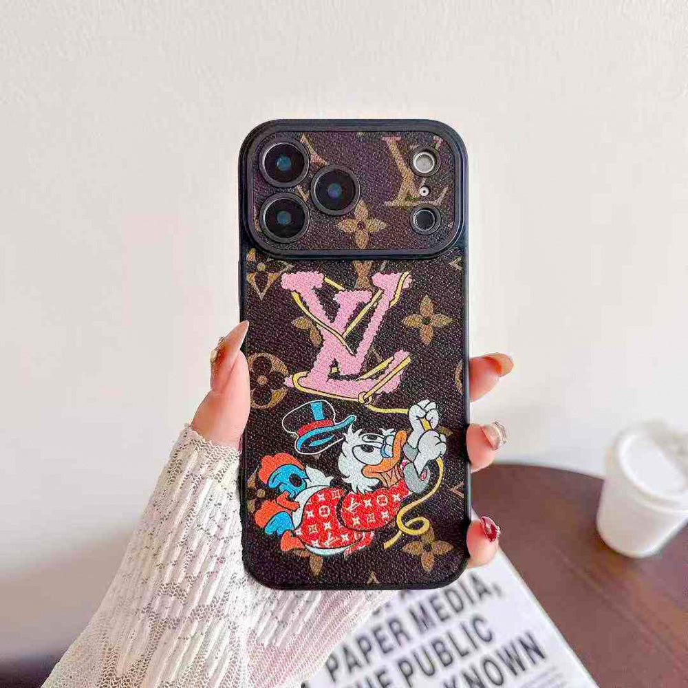 LV with Character Collaboration Phone Case for iPhone 14-18 Pro & Pro Max