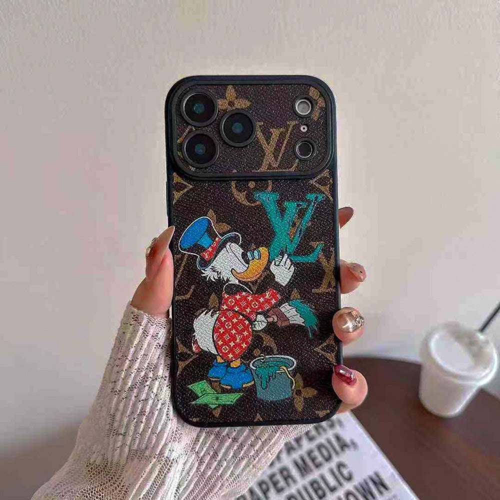 LV with Character Collaboration Phone Case for iPhone 14-18 Pro & Pro Max