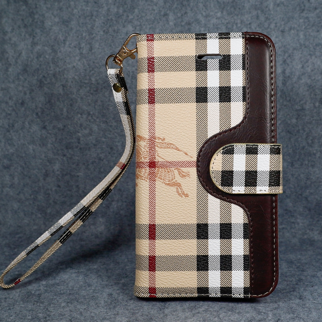 Burberry Phone Case Wallet Style for iPhone 12-18 Pro & Pro Max