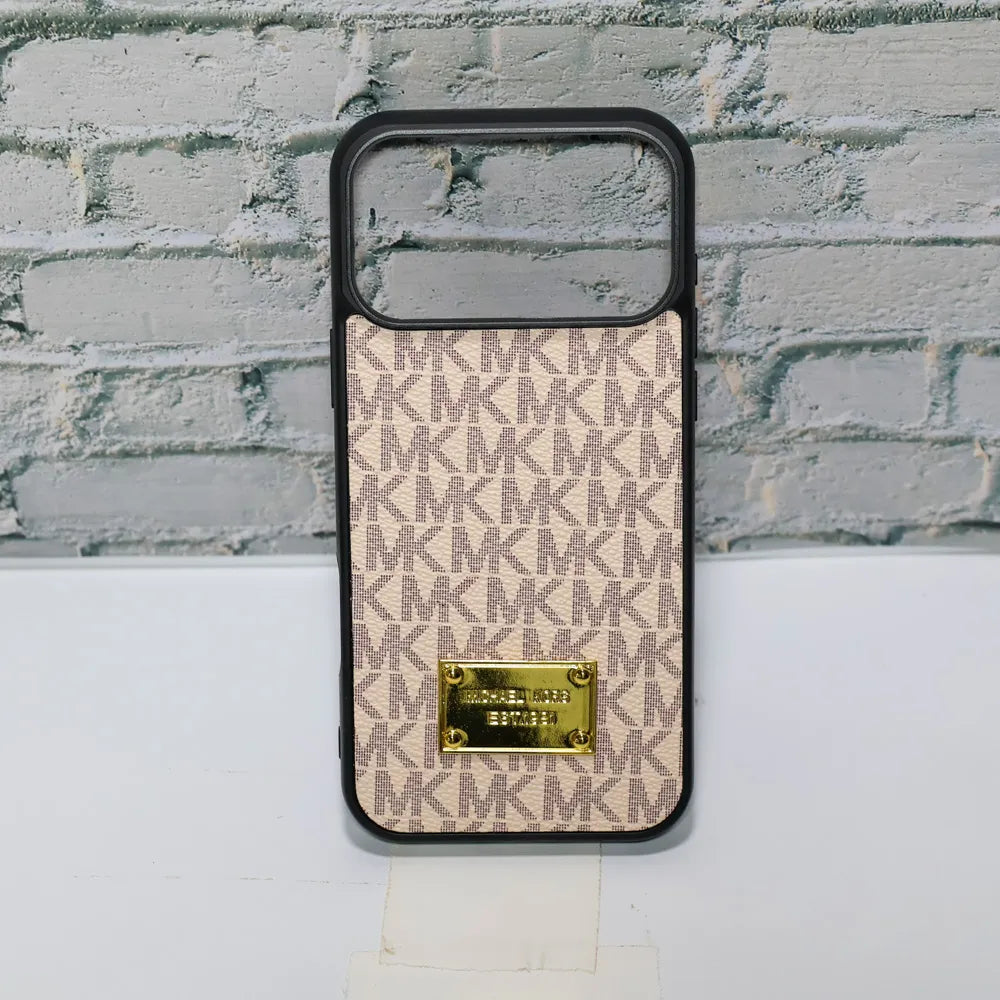 MK Leather Phone Case Metal Plate for iPhone 13-18 Pro & Pro Max