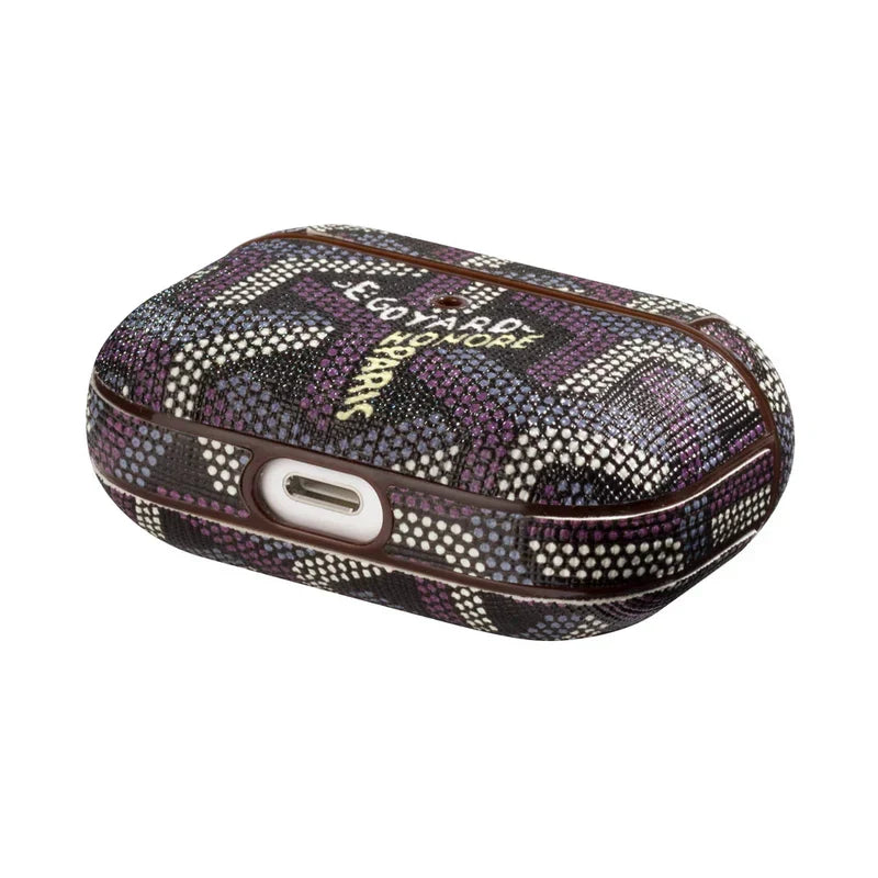 Premium Black GYD Monogram AirPods Case - Stealth Luxury Edition