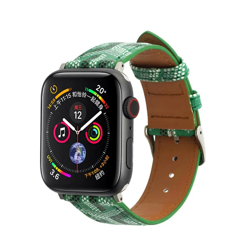 Luxury Green GYD Monogram Watch Strap for Apple Watch