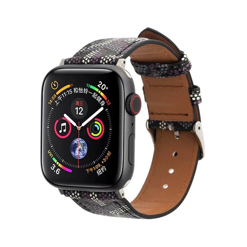 Premium Black GYD Monogram Watch Strap for Apple Watch
