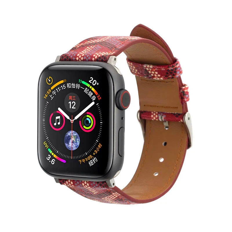 Luxury Red GYD Monogram Watch Strap for Apple Watch