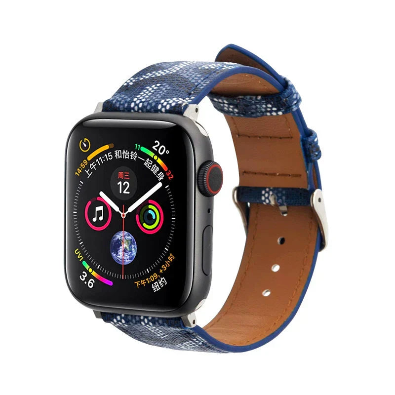Luxury Blue GYD Monogram Watch Strap for Apple Watch