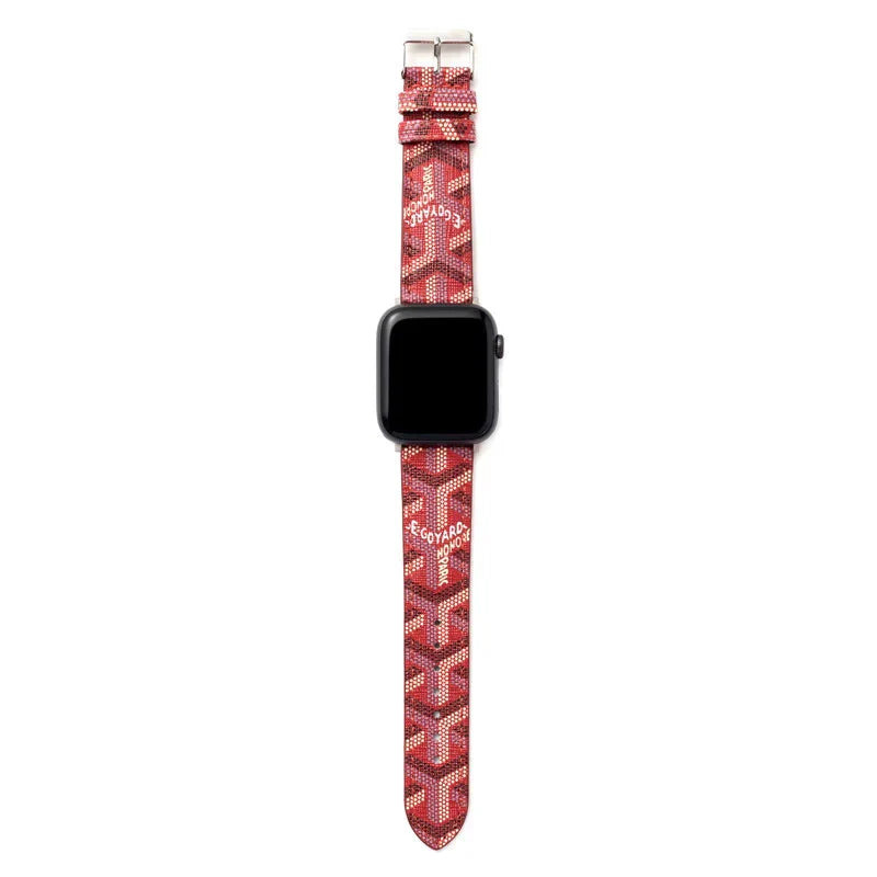 Luxury Red GYD Monogram Watch Strap for Apple Watch