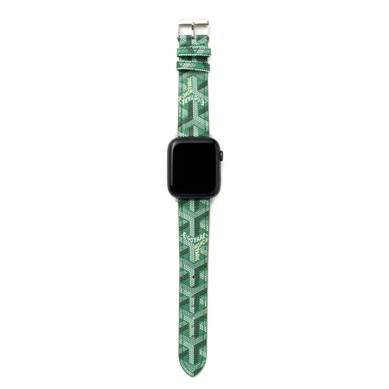 Luxury Green GYD Monogram Watch Strap for Apple Watch