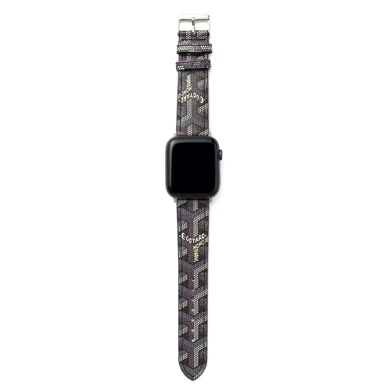 Premium Black GYD Monogram Watch Strap for Apple Watch