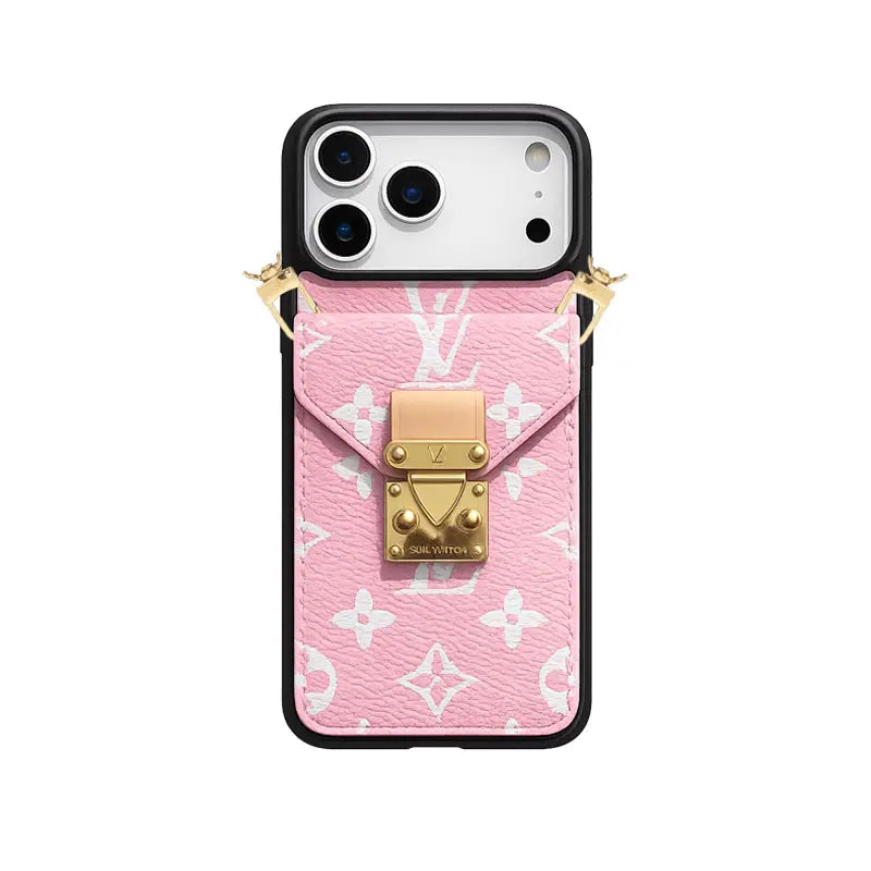 Premium Leather Monogram iPhone Case 13-18 Pro & Pro Max