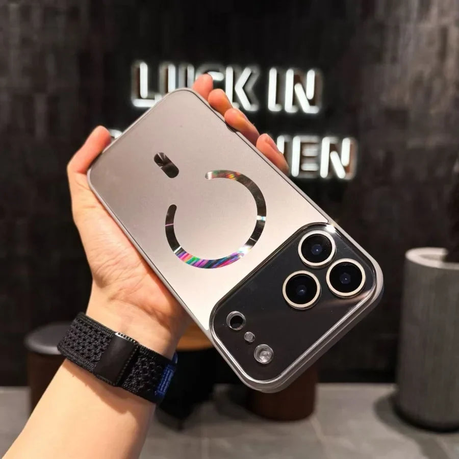 Glossy Magnetic Glass Case For iPhone 18 17 16 15