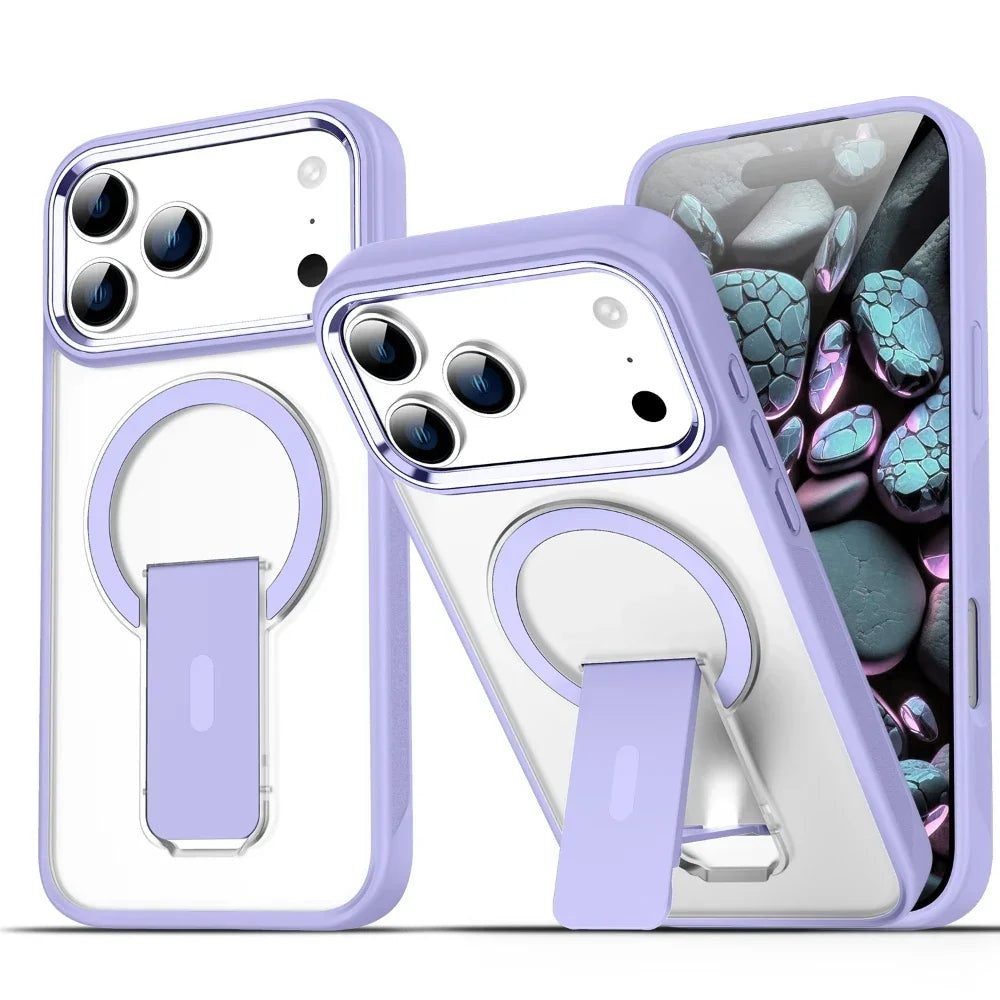 Folding Stand Holder Magsafe Shockproof  Phone Case For iPhone