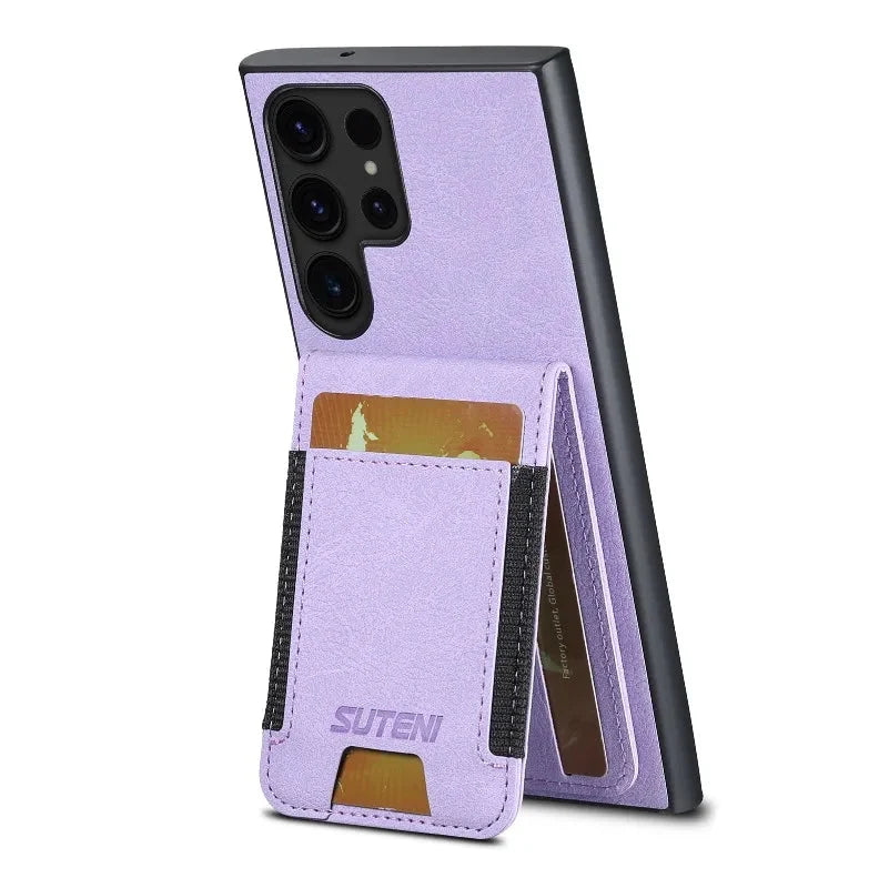 Leather Wallet with Card Holder Kickstand Cover For Samsung S24-S23 Series CaseSpot
