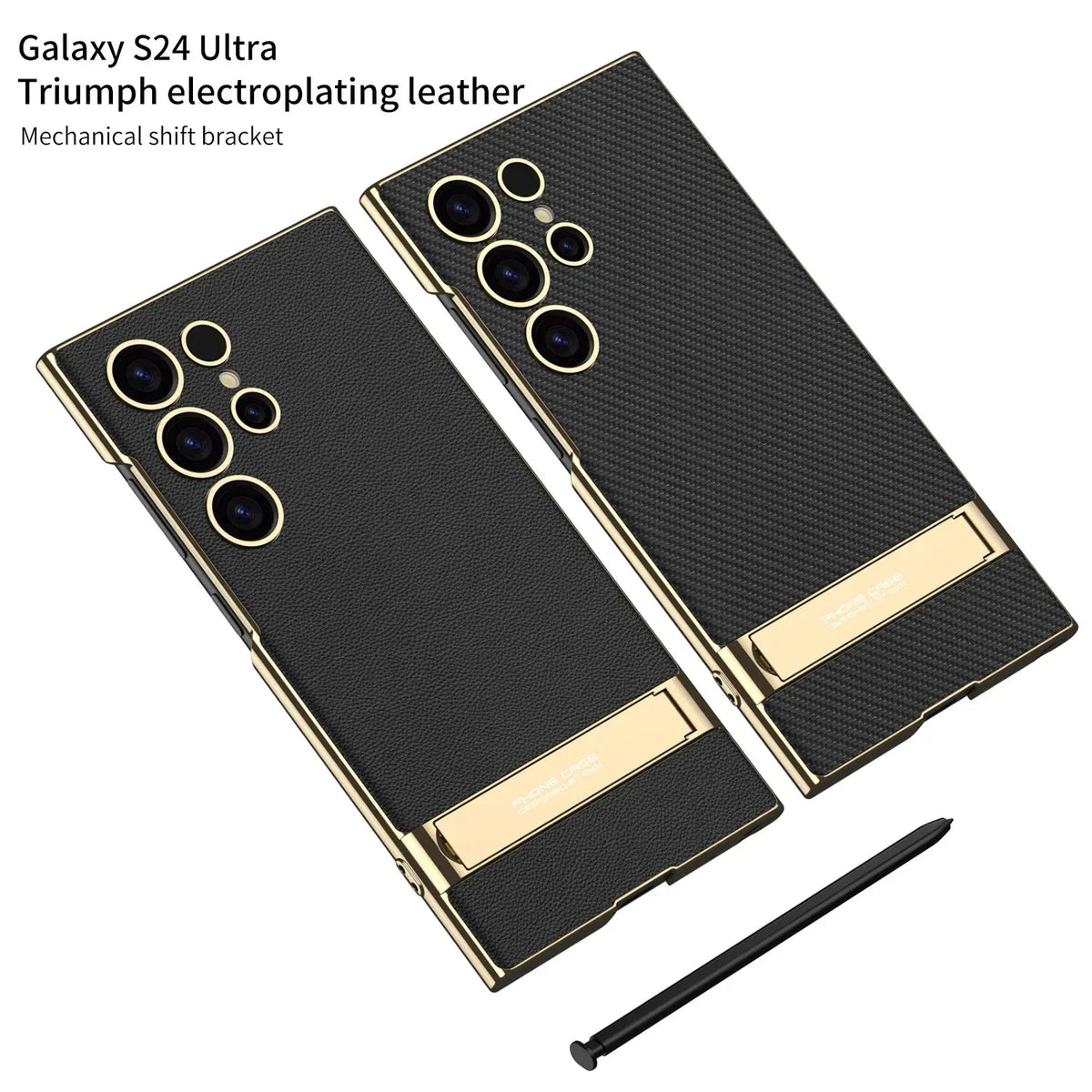 Case Luxury Electroplated Gold Border Plain For Samsung  S24 Series CaseSpot