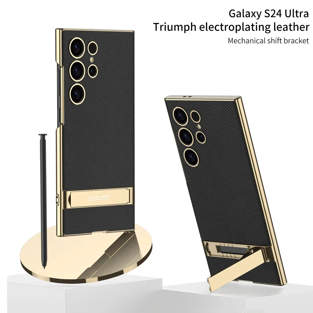 Case Luxury Electroplated Gold Border Plain For Samsung  S24 Series CaseSpot