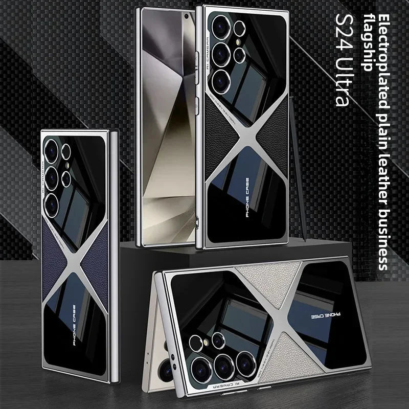 Electroplated Leather Case For Samsung S24 theroxymob