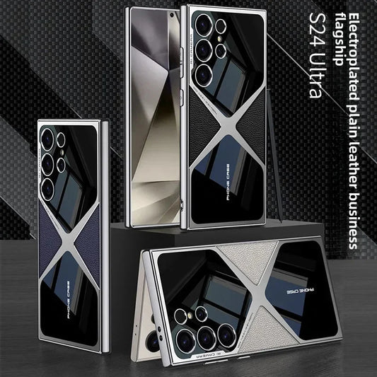 Electroplated Leather Case For Samsung S24 theroxymob