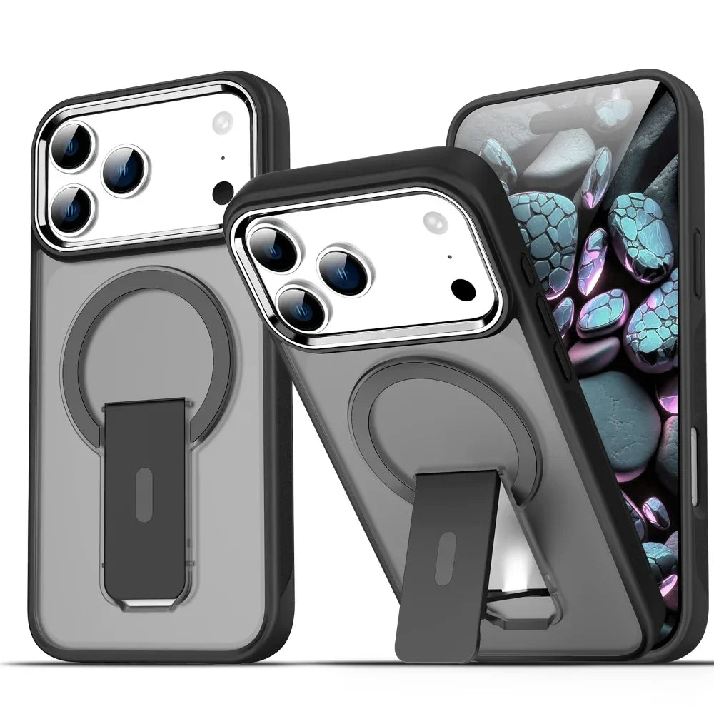 Folding Stand Holder Magsafe Shockproof  Phone Case For iPhone