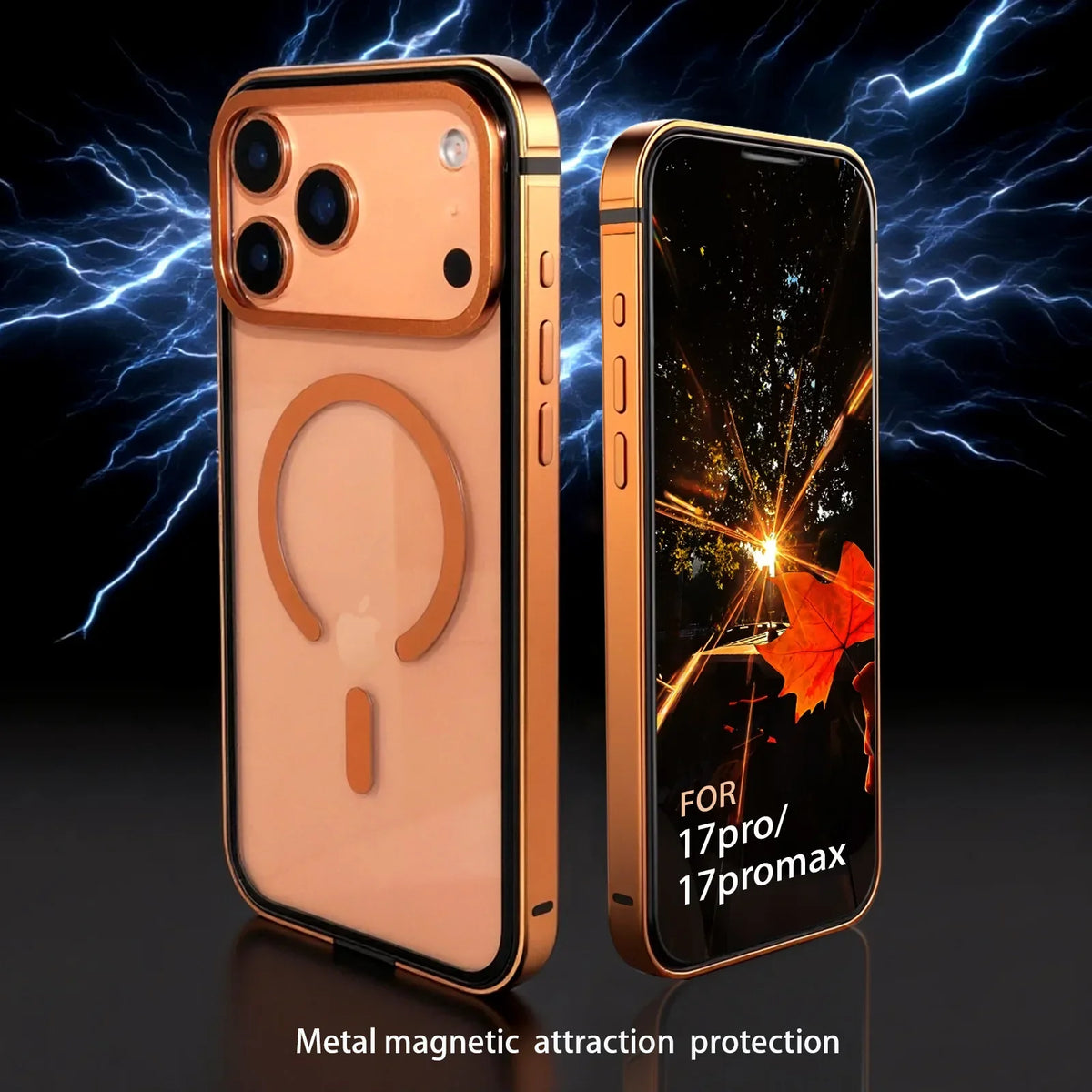 Metal Frame Phone Case Magnetic Charging HD For iPhone 17-18 Pro & Pro Max