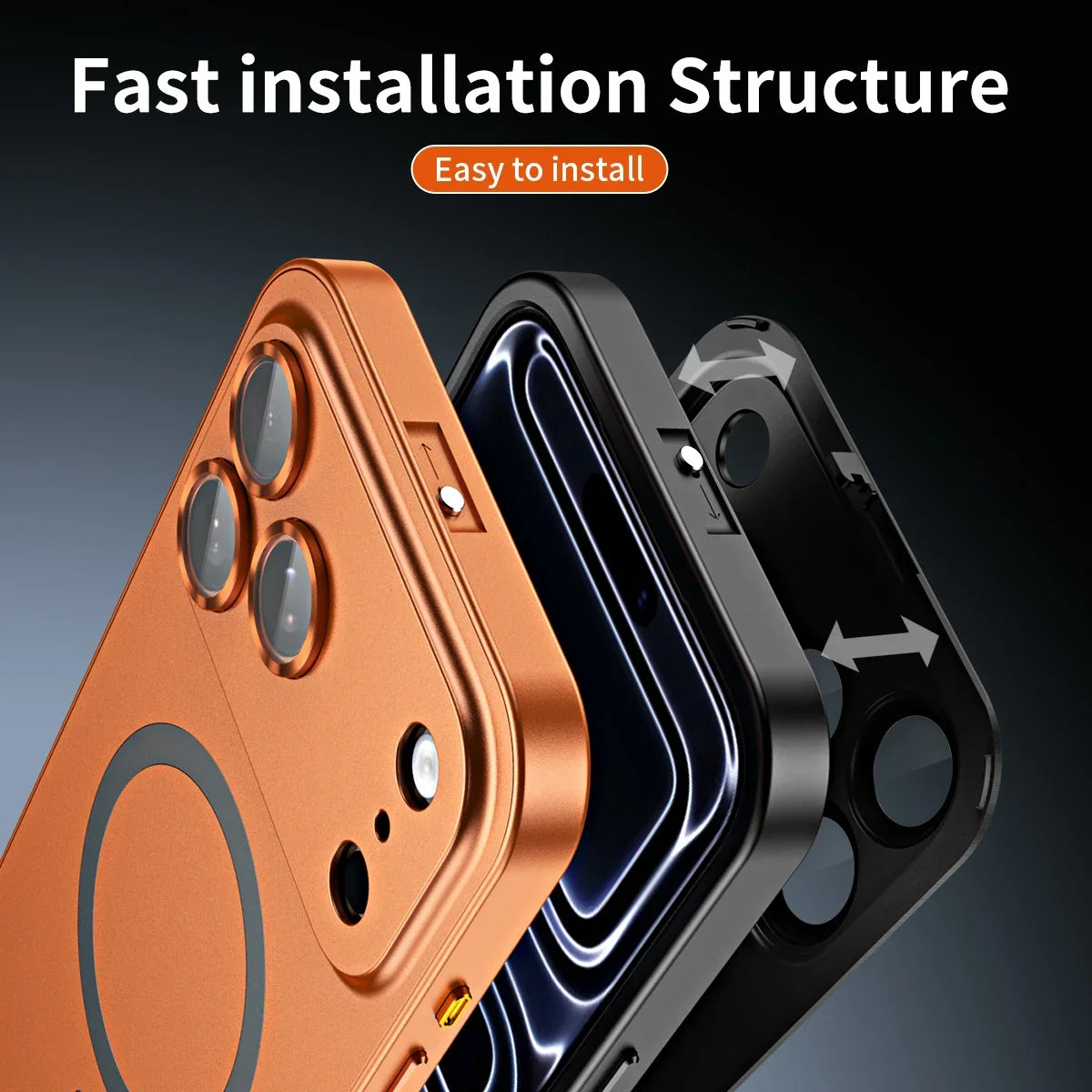 Luxurious Aluminium Magnetic Case Lens Glass Protective For iPhone 12-18 Pro & Pro Max