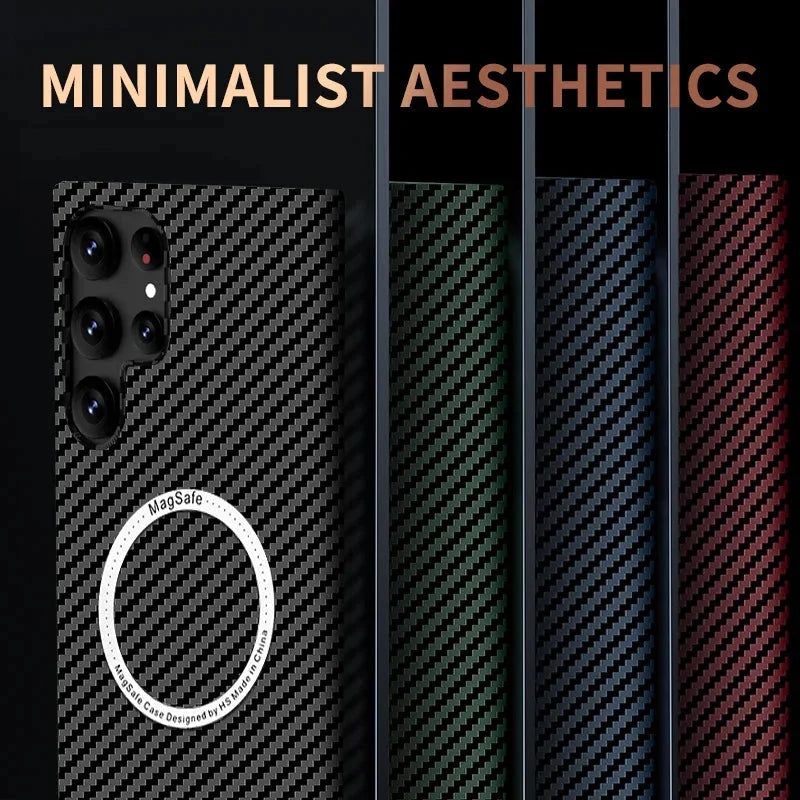 Ultra Slim Contrast Color Carbon Fiber Texture TPU Case For Samsung Galaxy S24-S23 Series CaseSpot