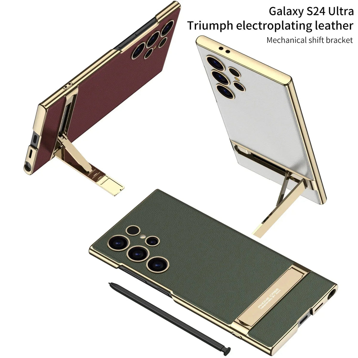 Case Luxury Electroplated Gold Border Plain For Samsung  S24 Series CaseSpot