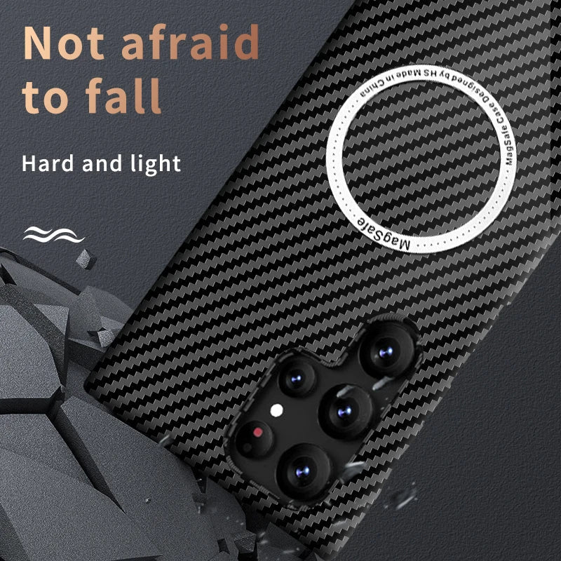 Ultra Slim Contrast Color Carbon Fiber Texture TPU Case For Samsung Galaxy S24-S23 Series CaseSpot