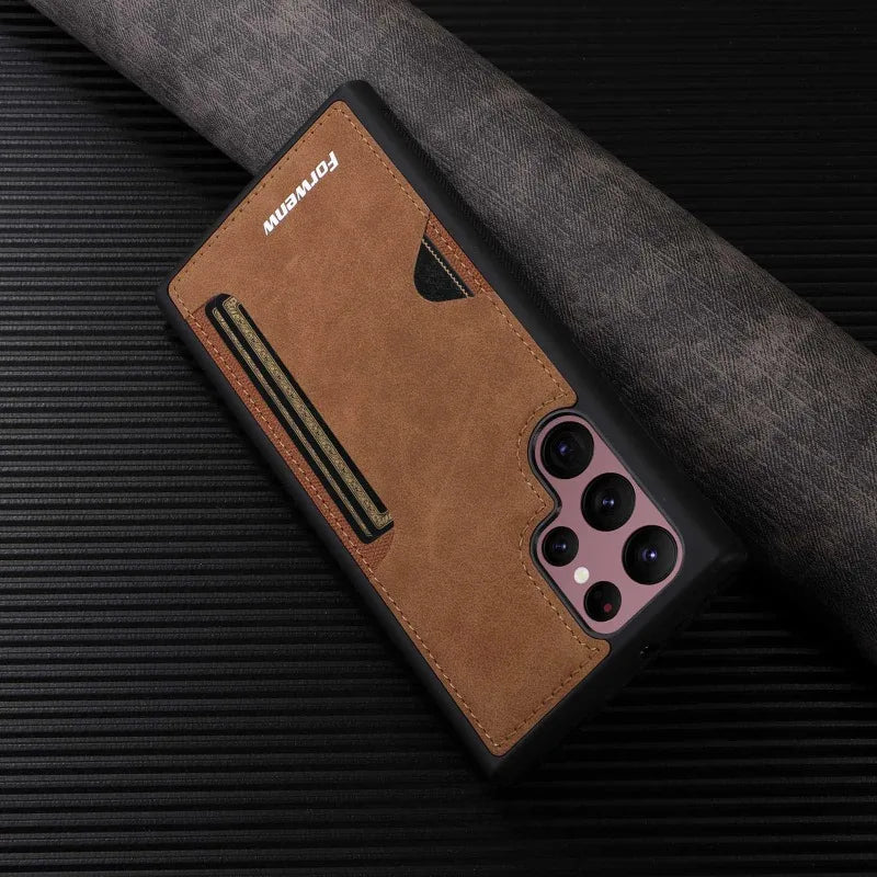 Leather Case With Wallet Card Holder For Samsung S24/S23 Series CaseSpot