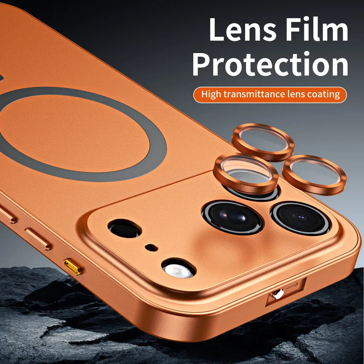 Luxurious Aluminium Magnetic Case Lens Glass Protective For iPhone 12-18 Pro & Pro Max