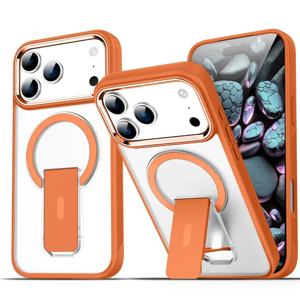Folding Stand Holder Magsafe Shockproof  Phone Case For iPhone