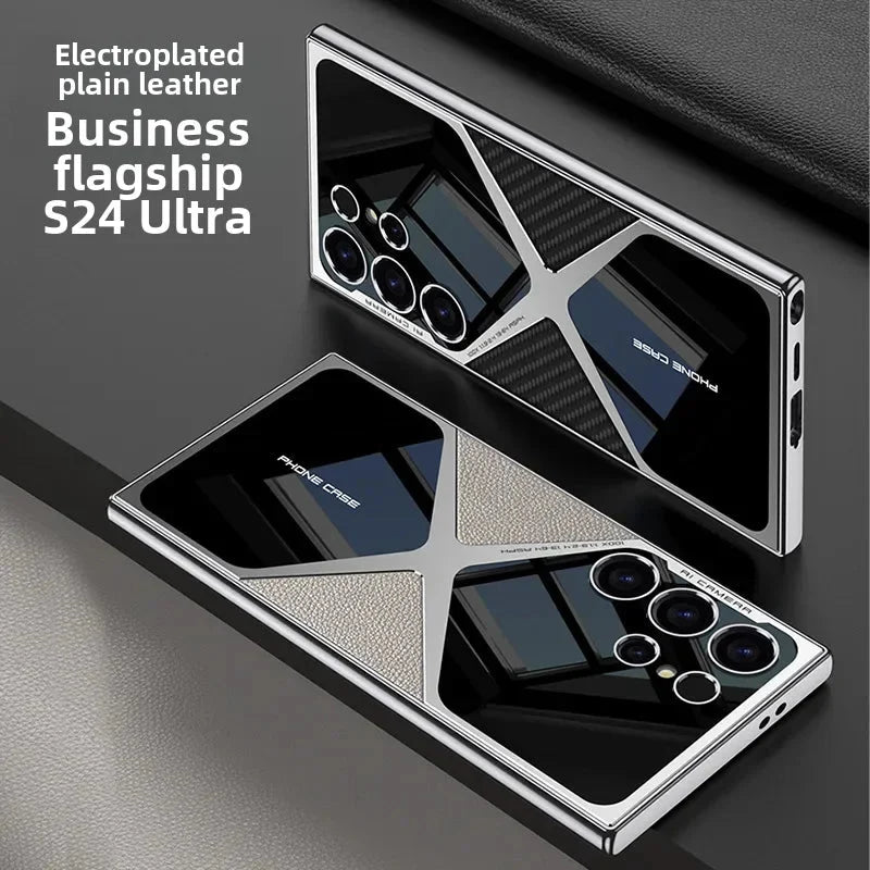 Electroplated Leather Case For Samsung S24 theroxymob