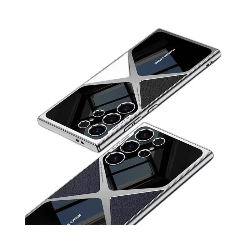 Electroplated Leather Case For Samsung S24 theroxymob