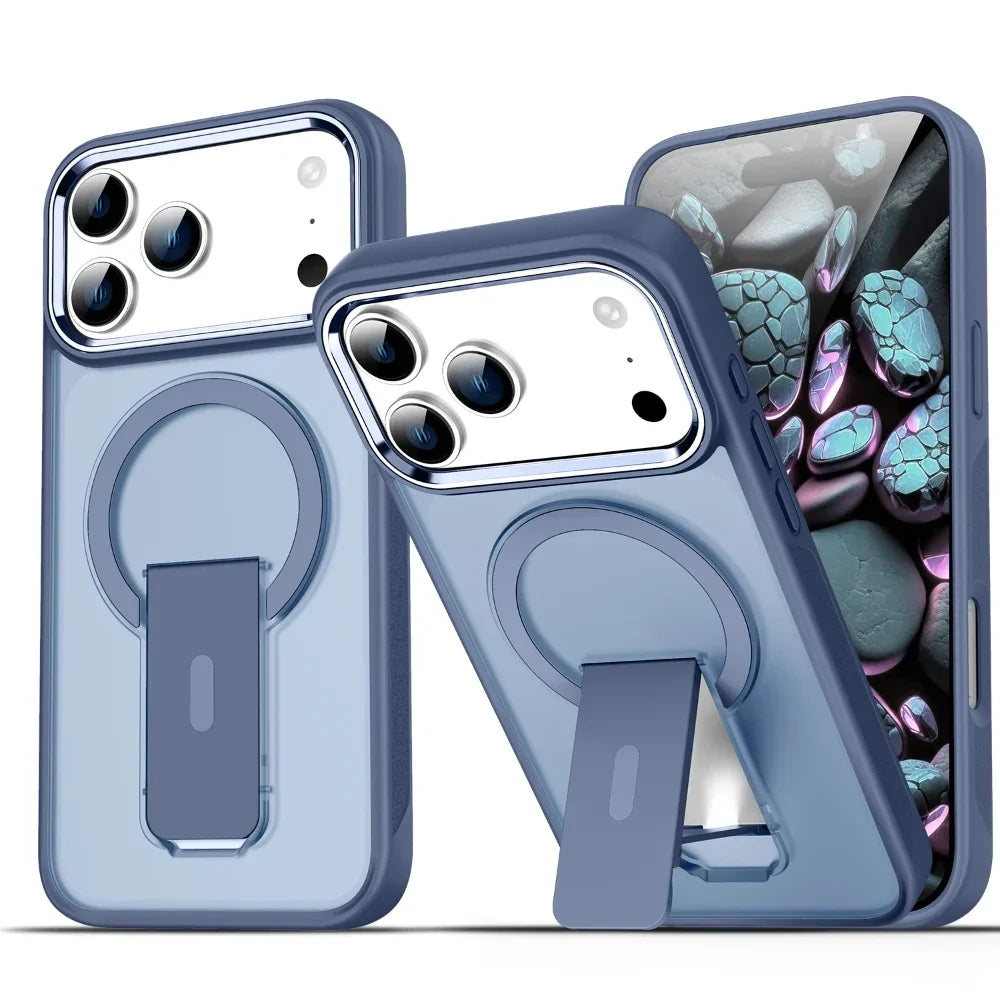 Folding Stand Holder Magsafe Shockproof  Phone Case For iPhone