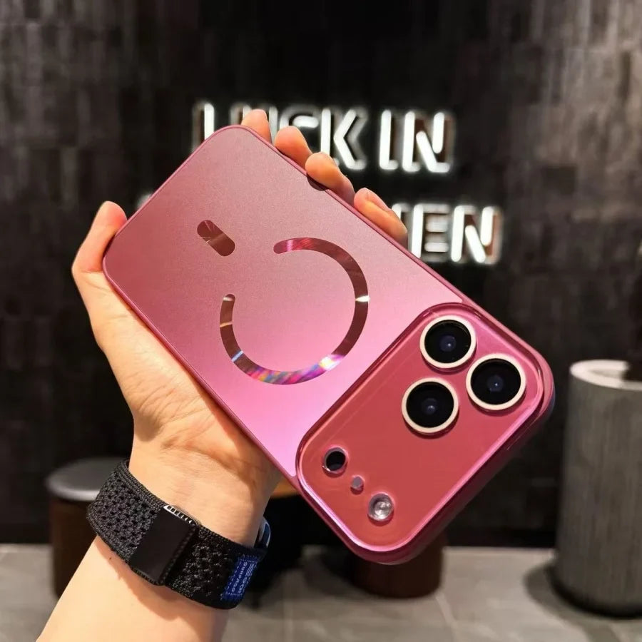 Glossy Magnetic Glass Case For iPhone 18 17 16 15