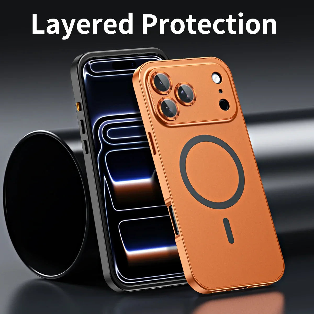 Luxurious Aluminium Magnetic Case Lens Glass Protective For iPhone 12-18 Pro & Pro Max