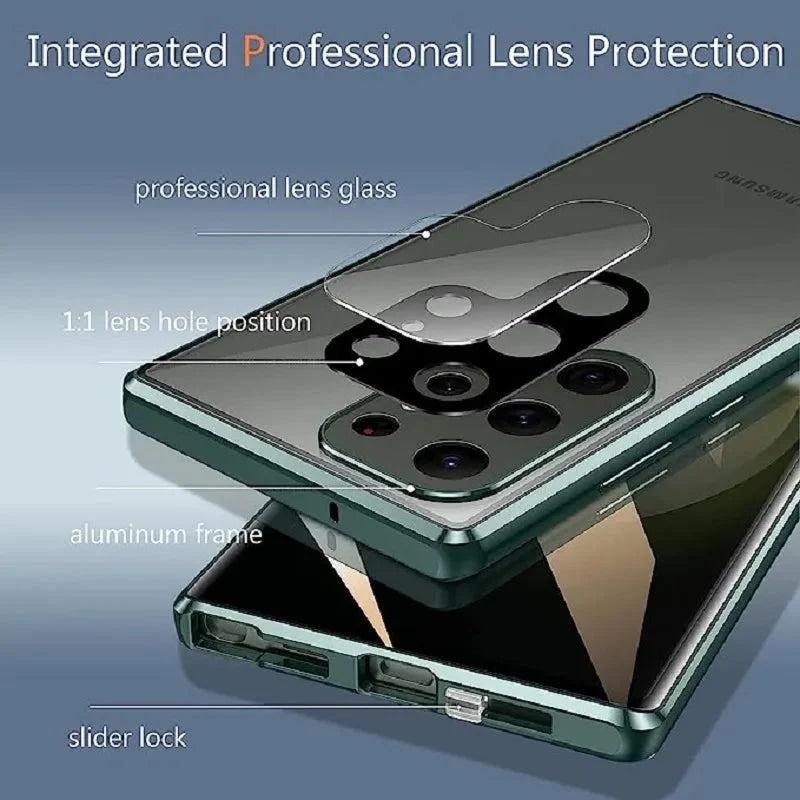 Metal Aluminum Alloy 360 Case With Safety Lock For Samsung Galaxy S24-S23 Series CaseSpot