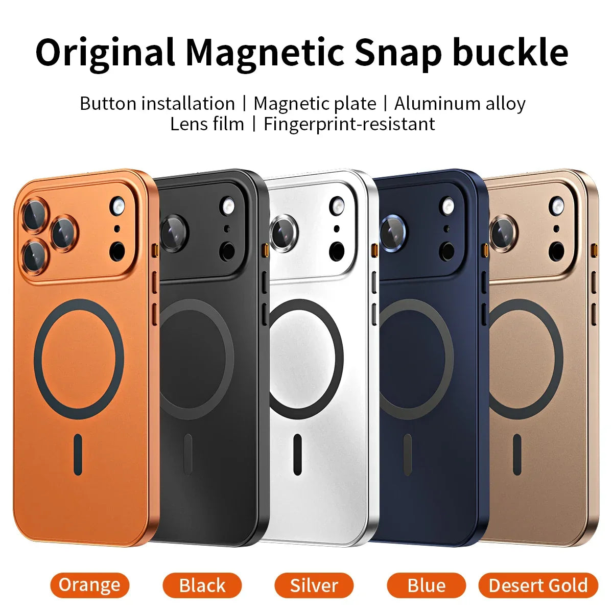 Luxurious Aluminium Magnetic Case Lens Glass Protective For iPhone 12-18 Pro & Pro Max