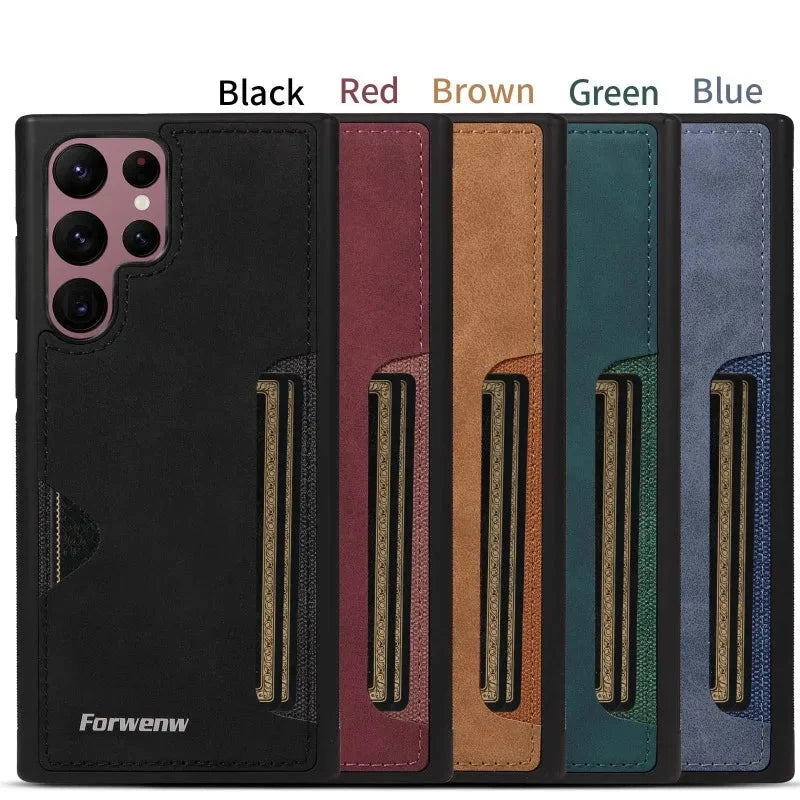 Leather Case With Wallet Card Holder For Samsung S24/S23 Series CaseSpot