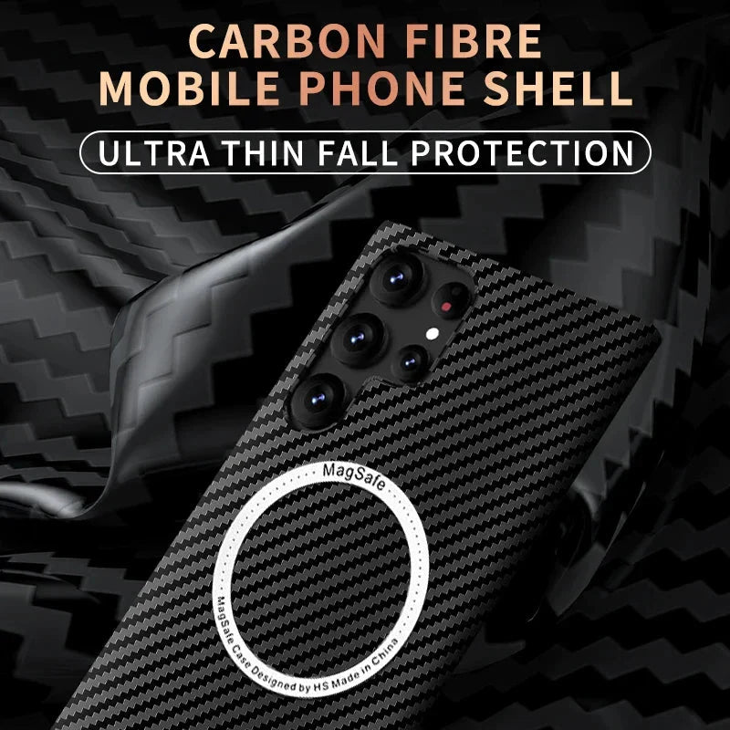 Ultra Slim Contrast Color Carbon Fiber Texture TPU Case For Samsung Galaxy S24-S23 Series CaseSpot