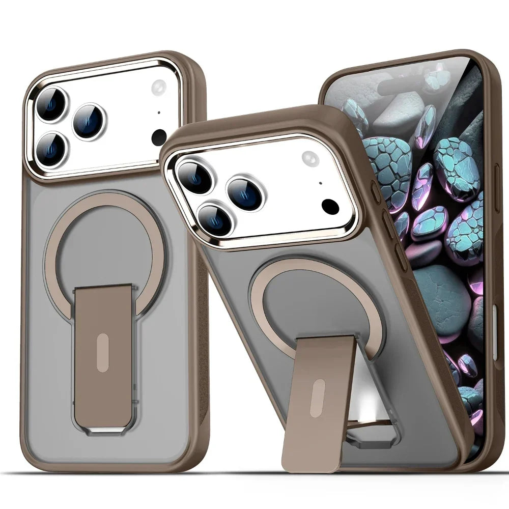 Folding Stand Holder Magsafe Shockproof  Phone Case For iPhone
