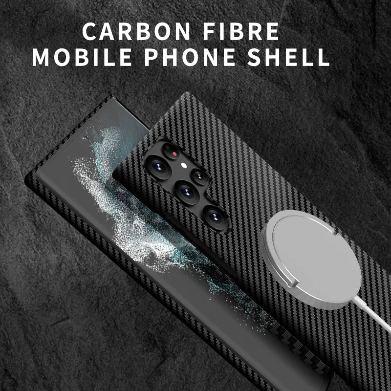 Ultra Slim Contrast Color Carbon Fiber Texture TPU Case For Samsung Galaxy S24-S23 Series CaseSpot