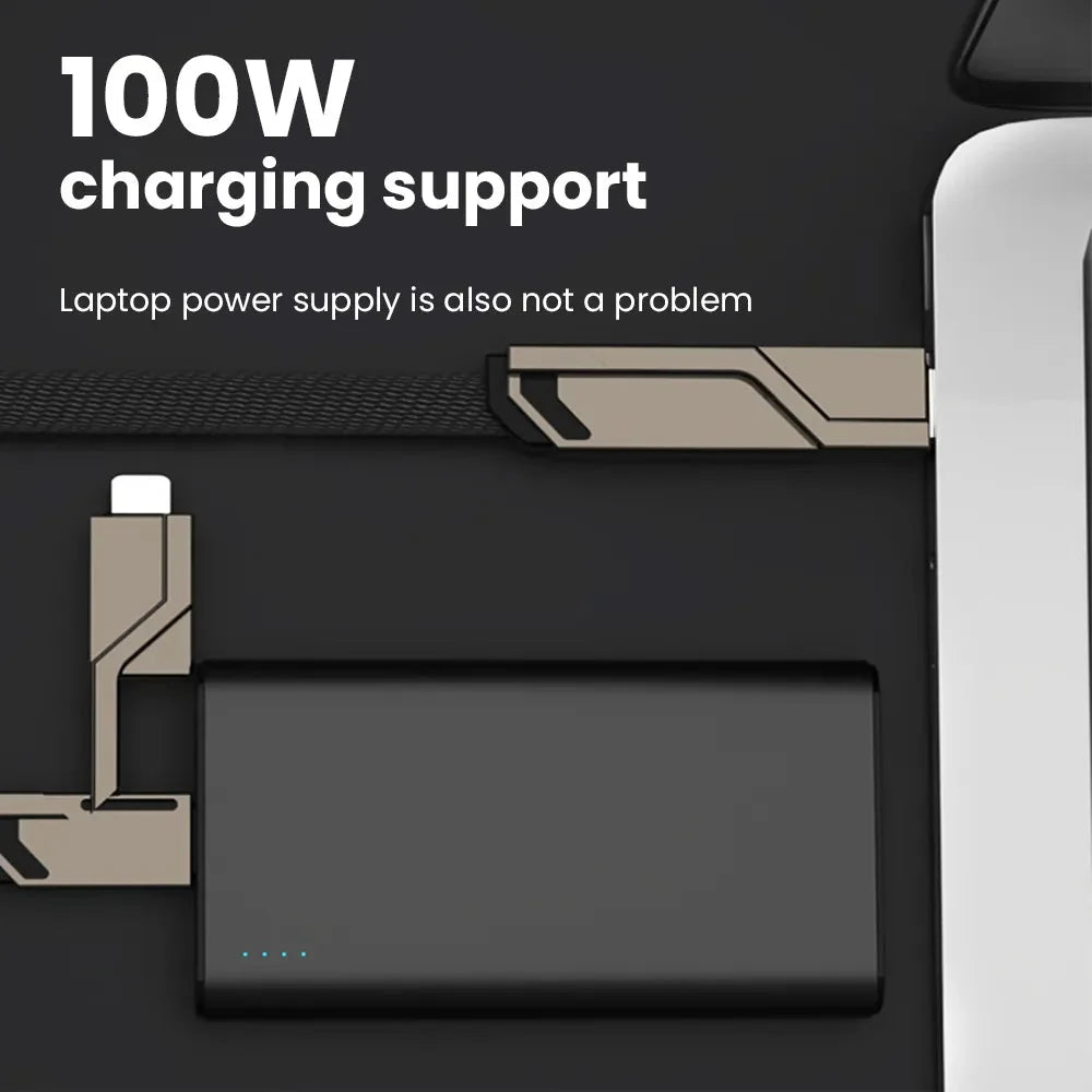 4-in-1 The Cable  Fast Charger for iPhone Series And Samsung Series theroxymob