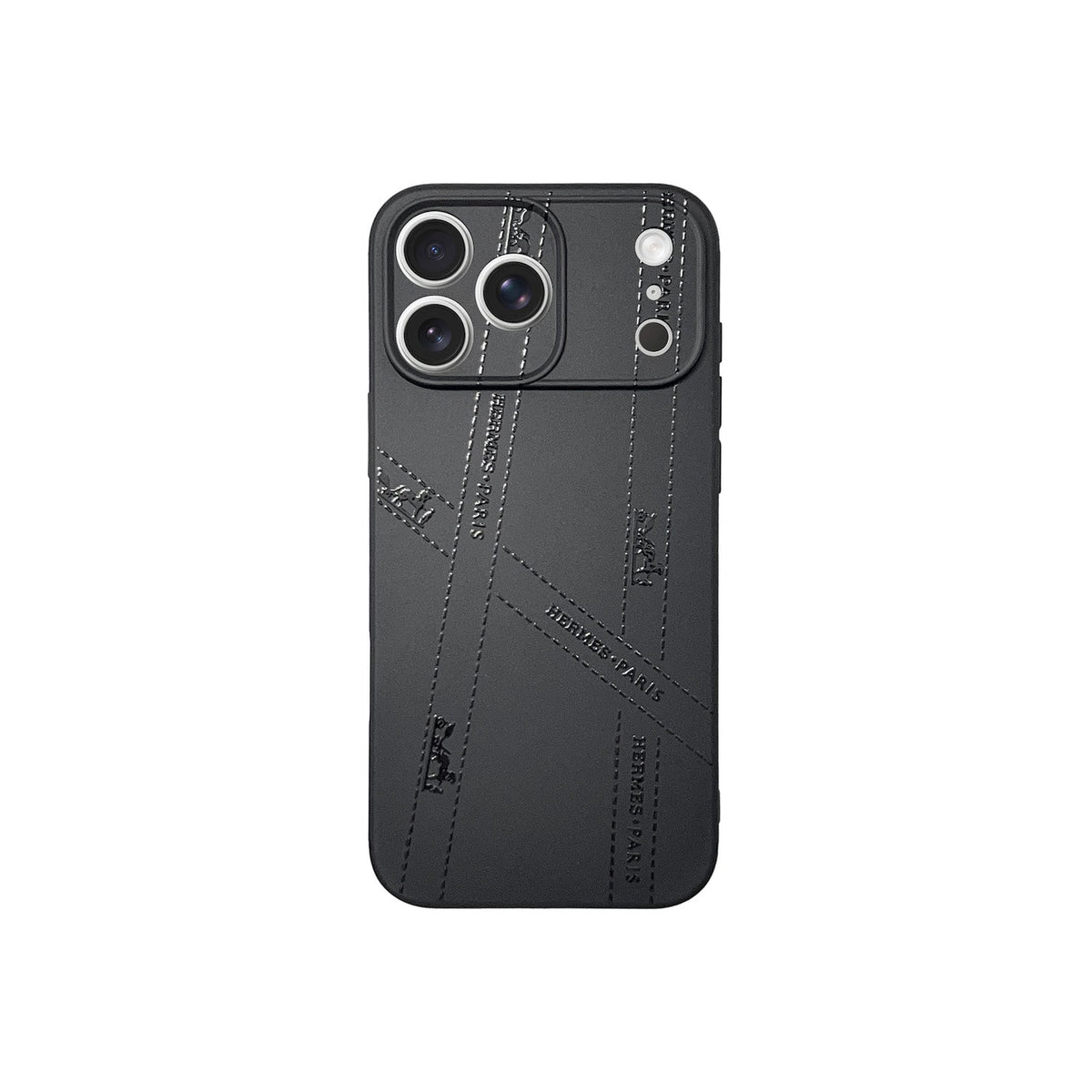 HRM Matte Leather Case with Stamped Logo for iPhone 12-18 Pro & Pro Max