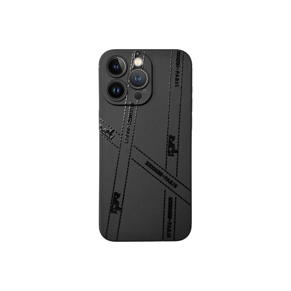 HRM Matte Leather Case with Stamped Logo for iPhone 12-18 Pro & Pro Max