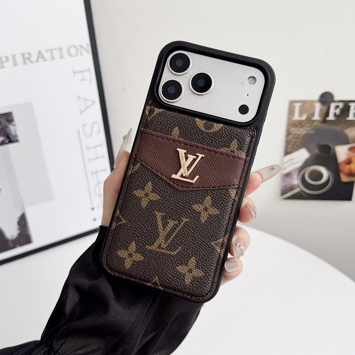 Louis Vuitton Card Holder Case For iPhone 12-18 Pro & Pro Max