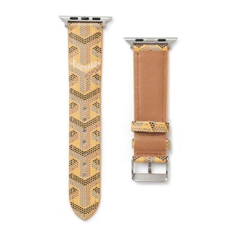 Elegant Yellow GYD Monogram Watch Strap for Apple Watch